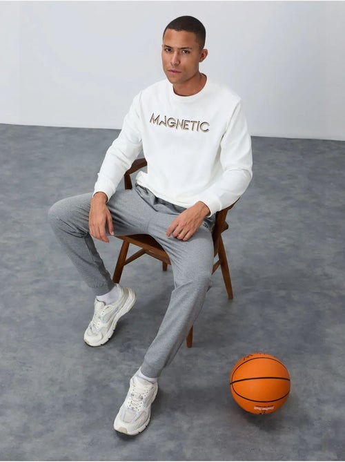 Heren sweatshirt met print en ronde hals tommy - Kiabi