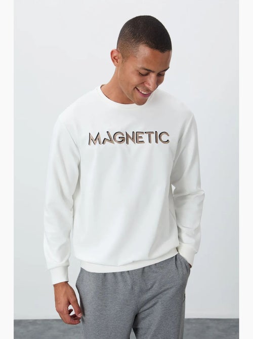 Heren sweatshirt met print en ronde hals tommy - Kiabi