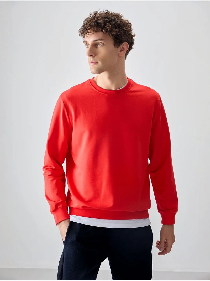 Heren sweatshirt met ronde hals tommy Rood - Kiabi