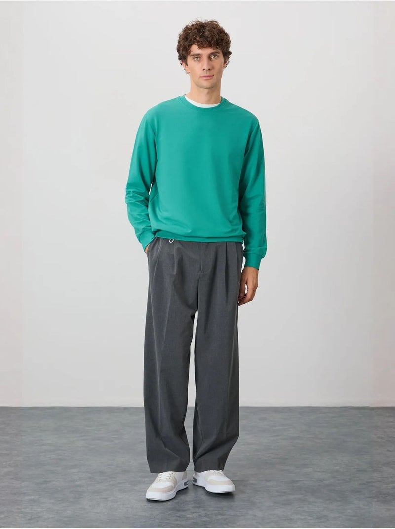 Heren sweatshirt met ronde hals tommy Smaragdgroen - Kiabi