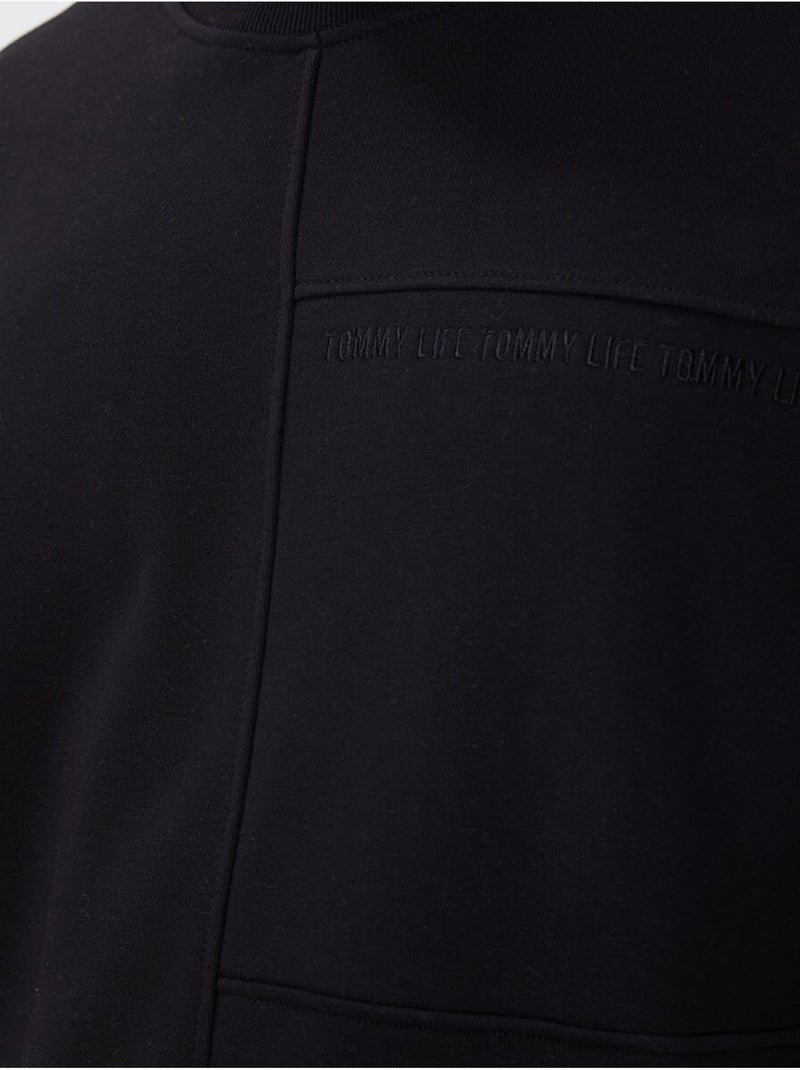 Heren sweatshirt met ronde hals tommy Zwart - Kiabi