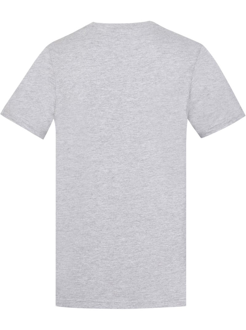 Heren t-shirt met ronde hals, gemêleerd katoen (160 g/m²) met bedrukt logo 729281 Grijs - Kiabi