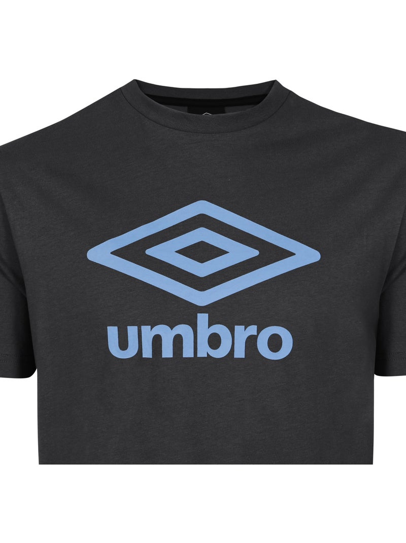 Heren t-shirt met ronde hals van 160 g/m² katoen met bedrukt logo 729280 Blauw - Kiabi