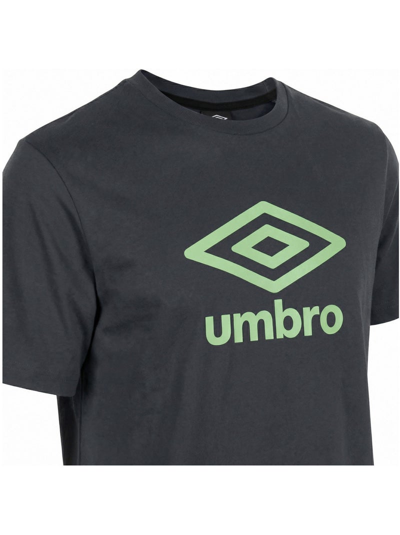 Heren t-shirt met ronde hals van 160 g/m² katoen met bedrukt logo 729280 Blauw - Kiabi