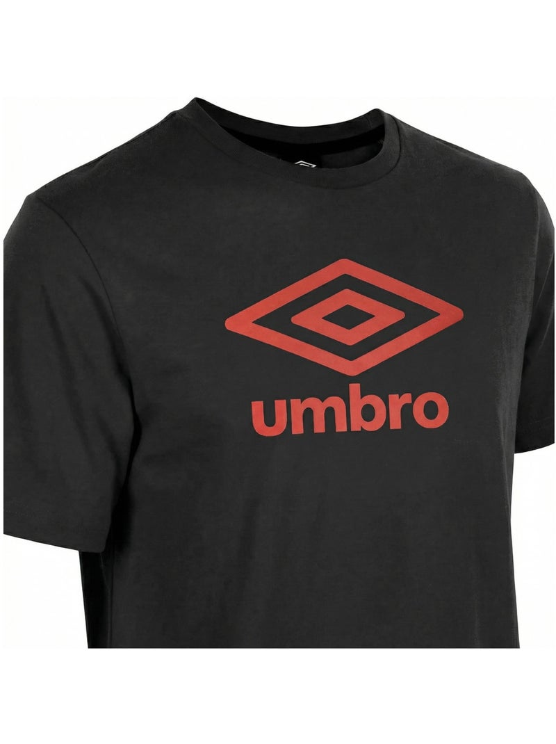 Heren t-shirt met ronde hals van 160 g/m² katoen met bedrukt logo 729280 Zwart - Kiabi
