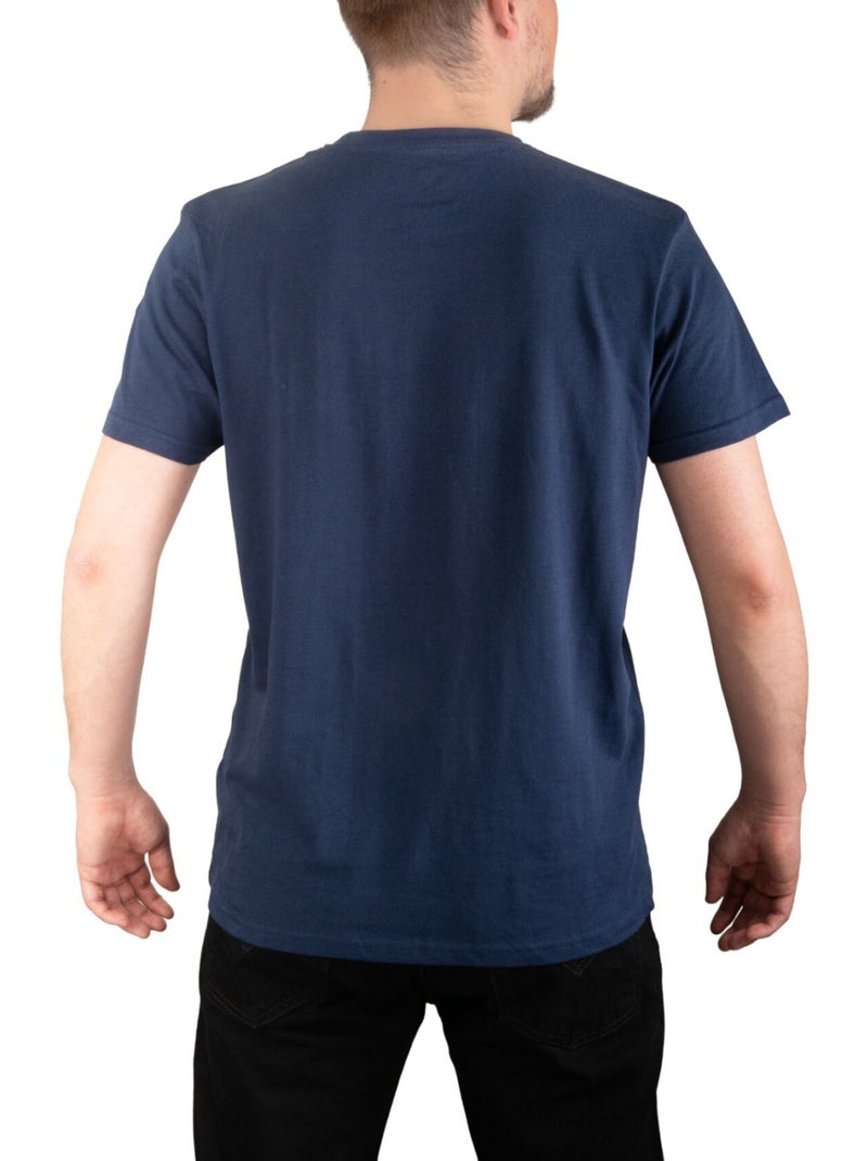 Heren t-shirt van 140 g/m² jersey met de tekst "let's go" op de voorkant. Blauw - Kiabi