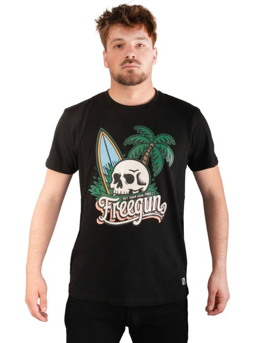 Heren t-shirt van 140 g/m² jersey met print op de voorkant, soul - Kiabi Heren t-shirt van 140 g/m² jersey met print op de voorkant, soul - Kiabi