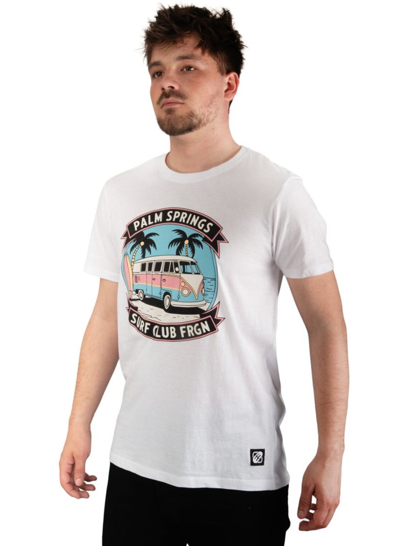 Heren t-shirt van 140 g/m² jersey met van-opdruk op de voorkant. Wit - Kiabi