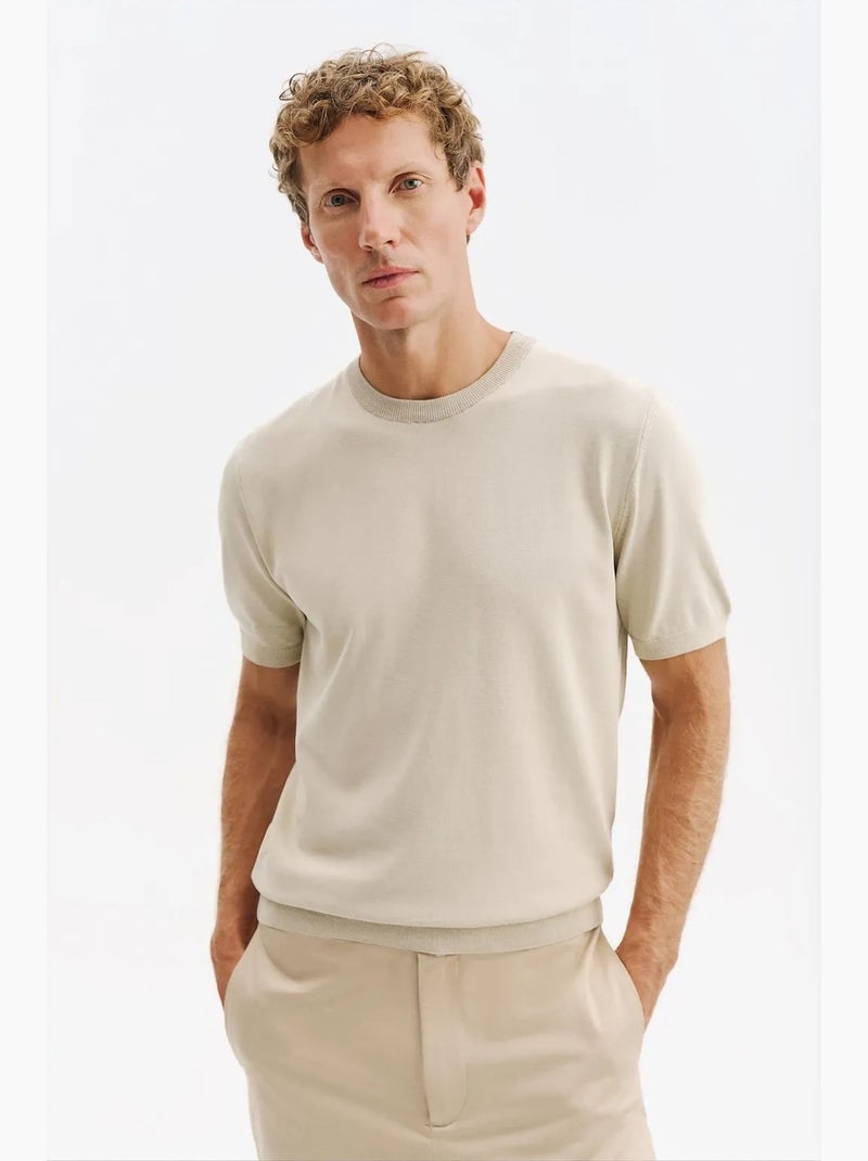 Heren t-shirt van katoen giesto Zand - Kiabi