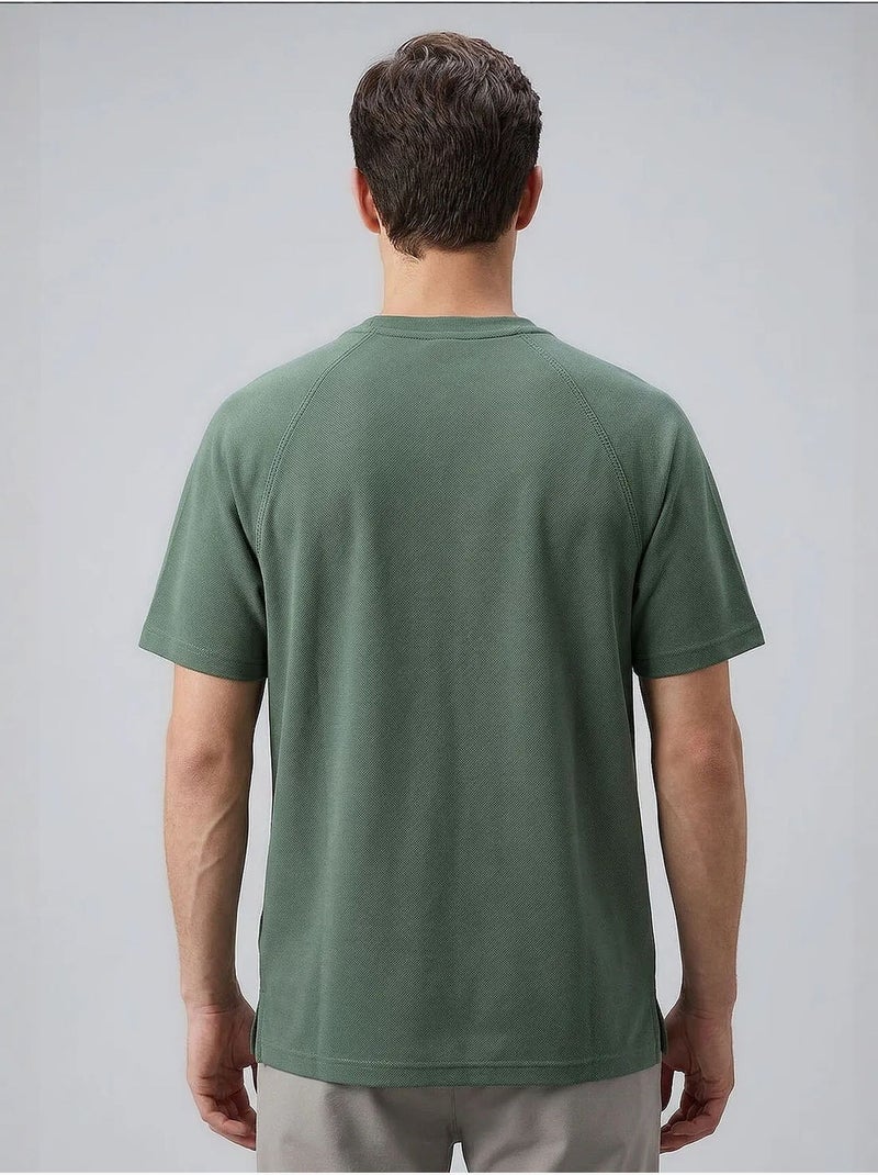 Heren t-shirt van viscosemix tommy Kaki - Kiabi