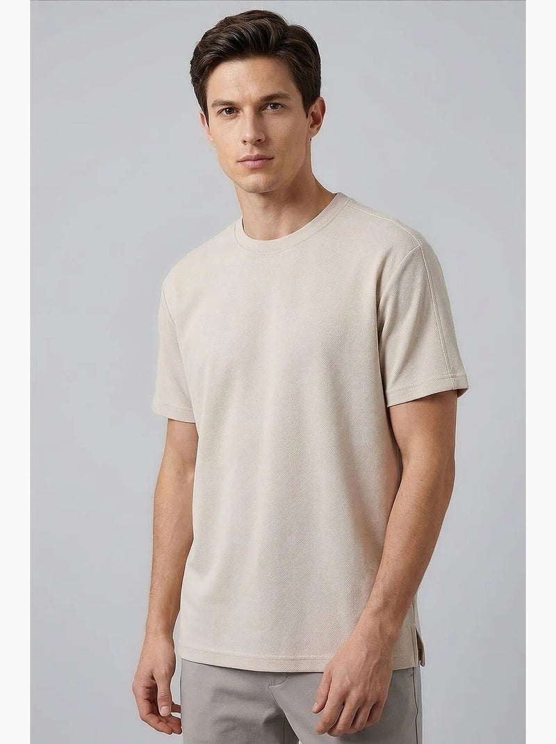 Heren t-shirt van viscosemix tommy Klei-beige - Kiabi