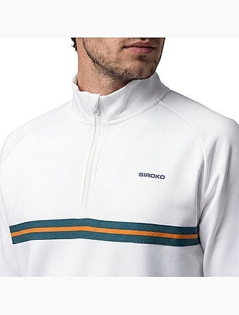 Heren tennissweatshirt met halve rits
