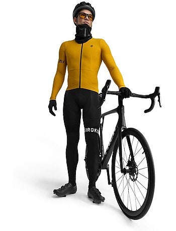Heren thermo wielershirt met lange mouwen
