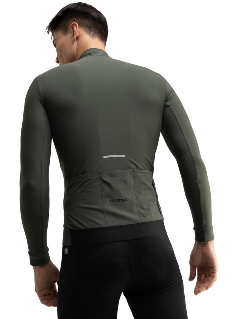 Heren thermo wielershirt met lange mouwen Wit Grijs - Kiabi