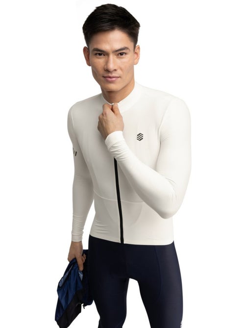 Heren thermo wielershirt met lange mouwen - Kiabi