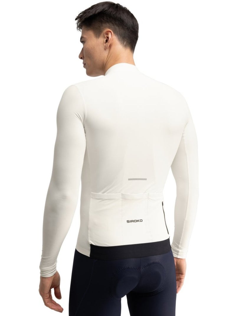 Heren thermo wielershirt met lange mouwen Wit - Kiabi