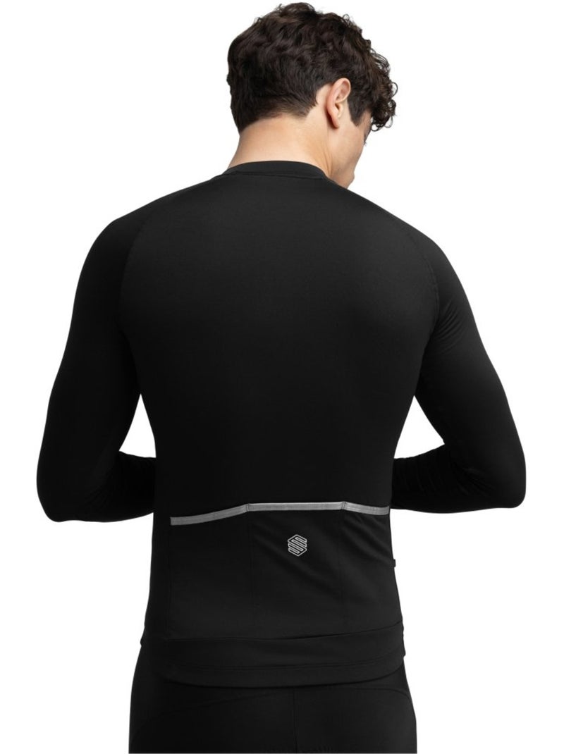 Heren thermo wielershirt met lange mouwen Zwart - Kiabi