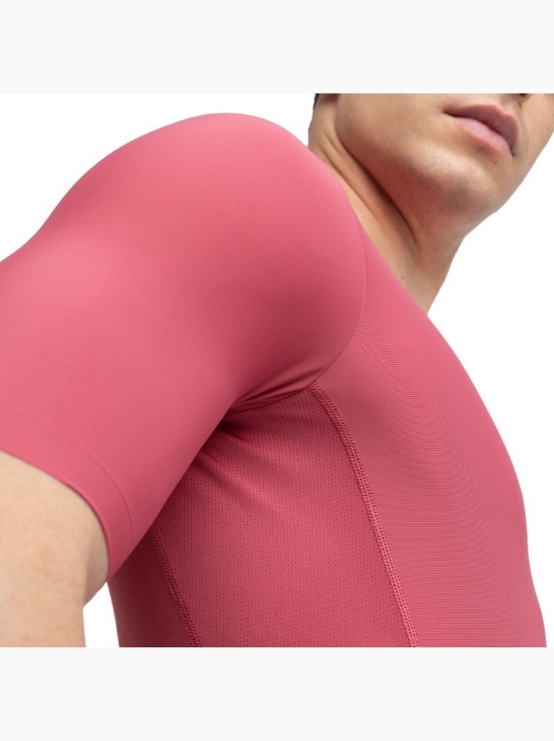 Heren ultralichtgewicht wielershirt Baksteenrood - Kiabi