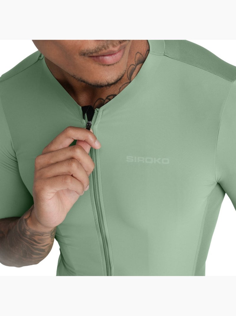 Heren ultralichtgewicht wielershirt Olijfgroen - Kiabi