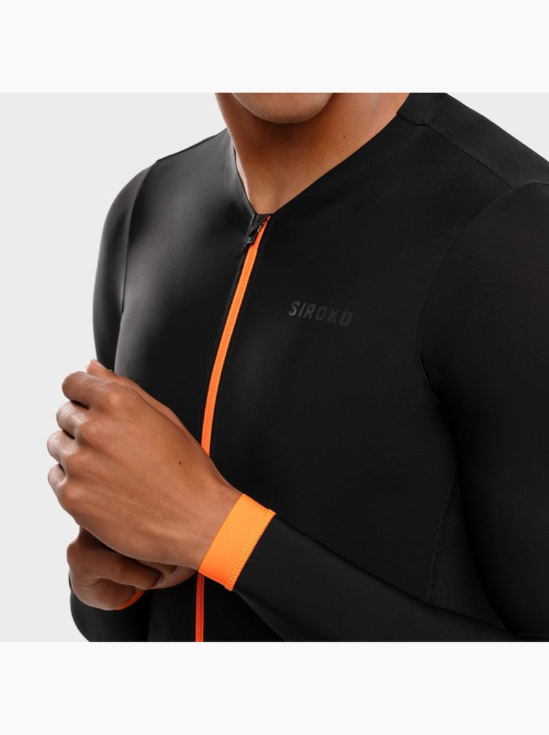 Heren ultralichtgewicht wielershirt Zwart - Kiabi