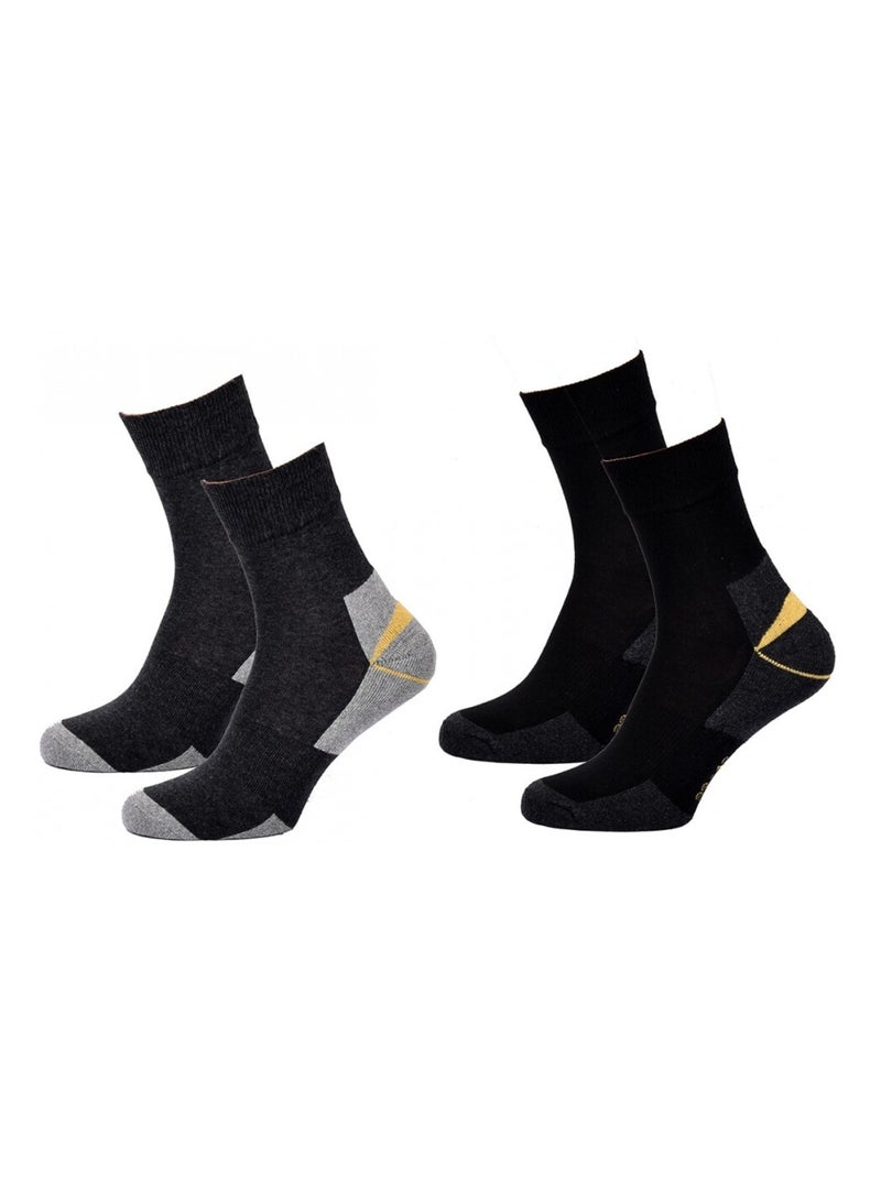 Heren Werksokken TRACTO Resistente Set van 12 Zwart Multicolor Grijs - Kiabi