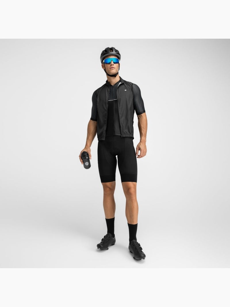 Heren wielershirt korte mouw Zwart - Kiabi