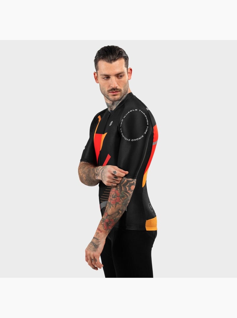 Heren wielershirt korte mouw Zwart - Kiabi