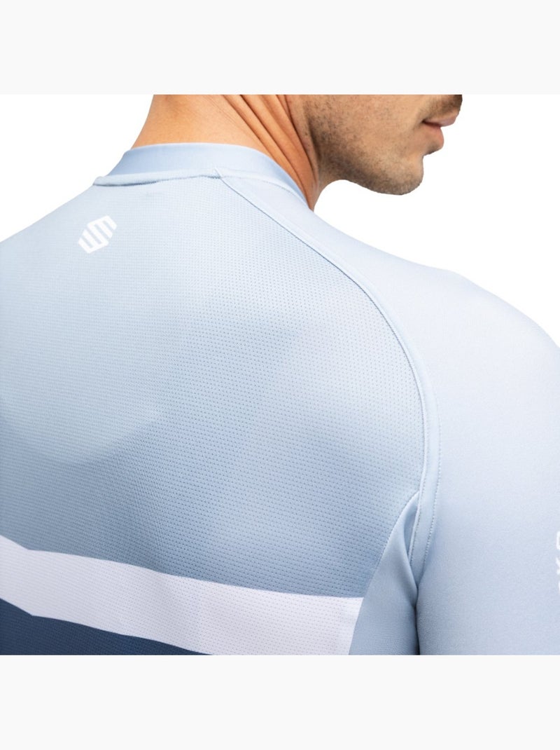 Heren wielershirt lange mouw Blauw - Kiabi