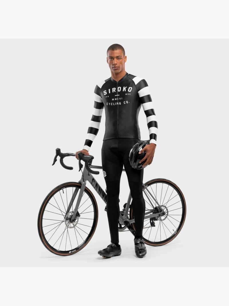 Heren wielershirt lange mouw Zwart - Kiabi