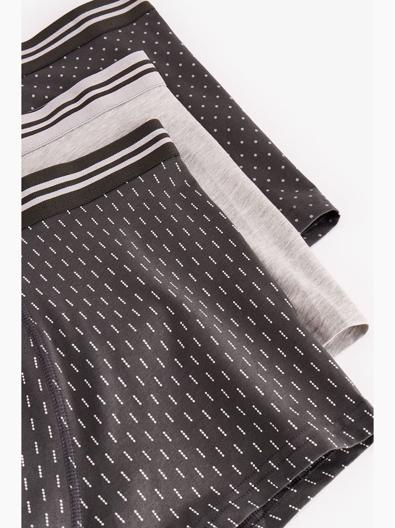 Herenboxer darkmark met stippenprint penti Grijs Zwart - Kiabi