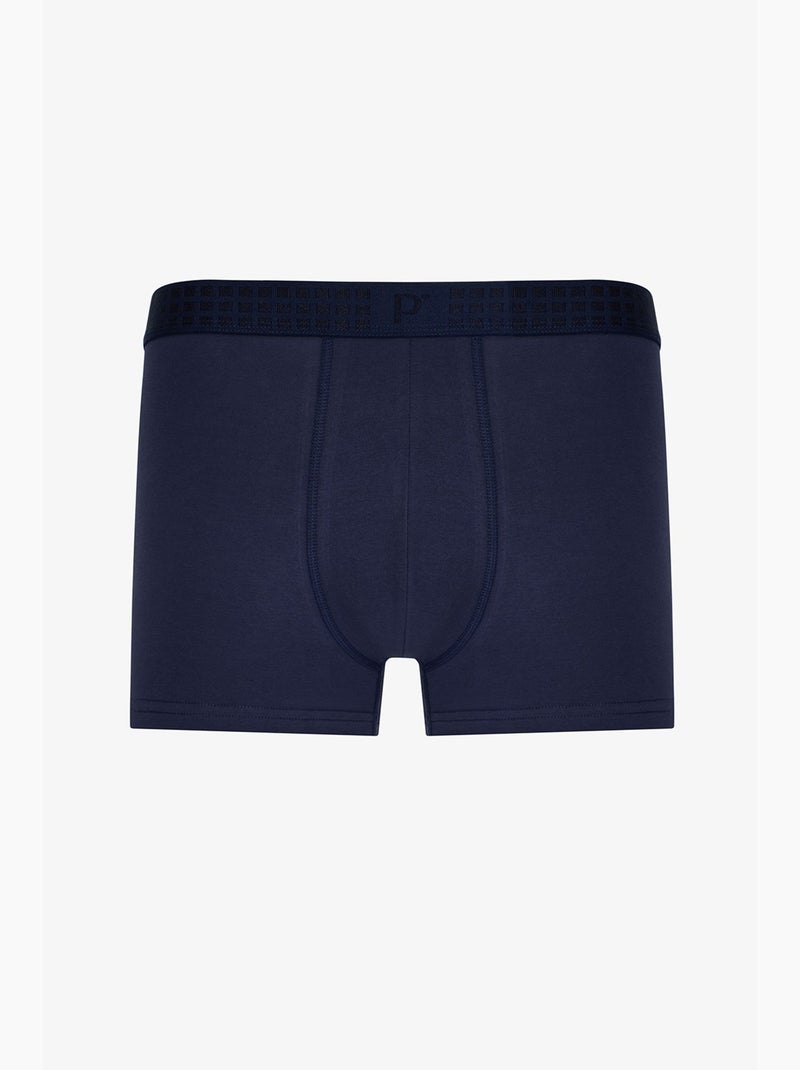 Herenboxer met ruitpatroon penti Blauw Kaki - Kiabi