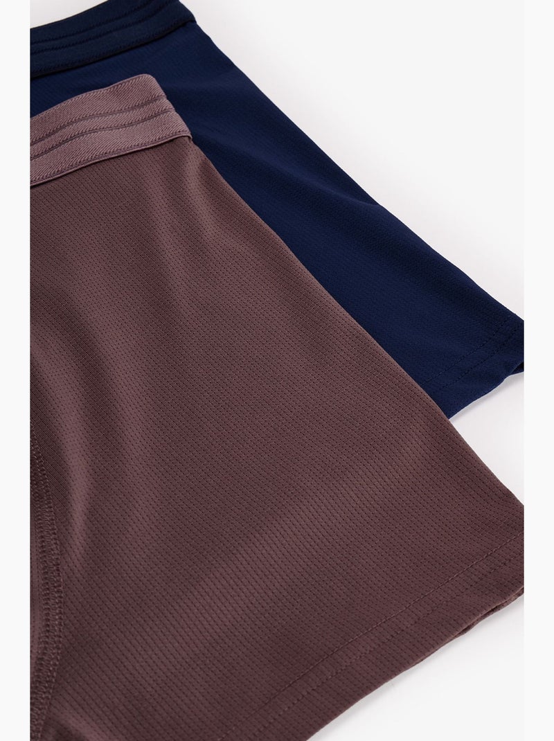 Herenboxer met stippenprint penti Blauw Bruin - Kiabi