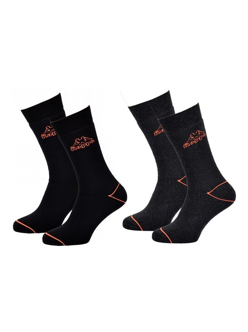 Herenokken KAPPA Set van 8 Zwart Antracietgrijs - Kiabi