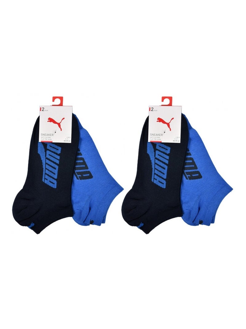 Herenokken PUMA SNEAKER - Set van 4 Blauw Marineblauw - Kiabi