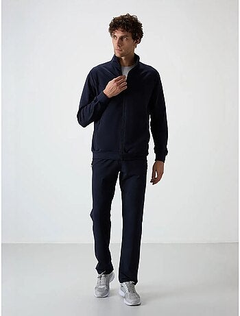 Herenset van gebreide fleece sweatshirt en broek tommy