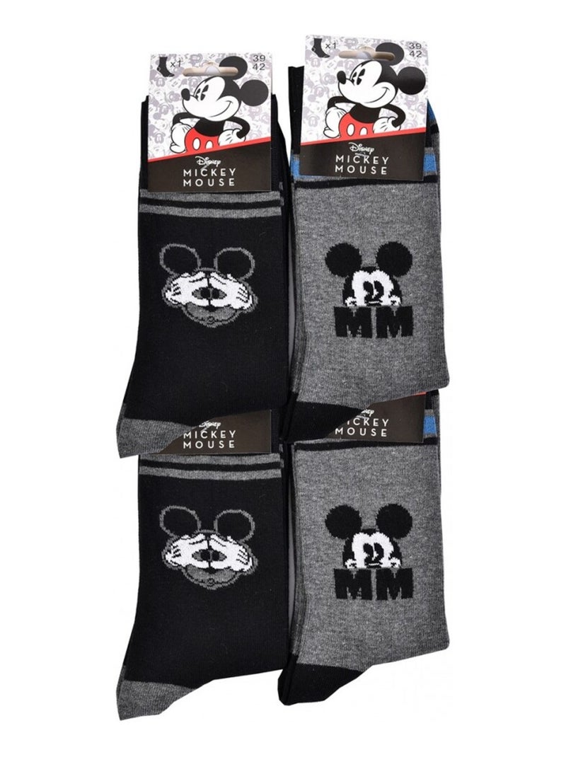 Herensokken Licentie Set van 12 paar Mickey Zwart Antracietgrijs Blauw - Kiabi