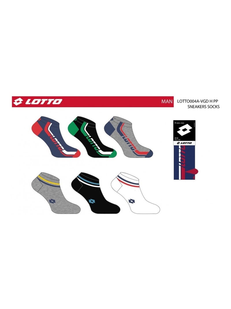 Herensokken LOTTO - Set van 6 paar Zwart Multicolor Grijs - Kiabi