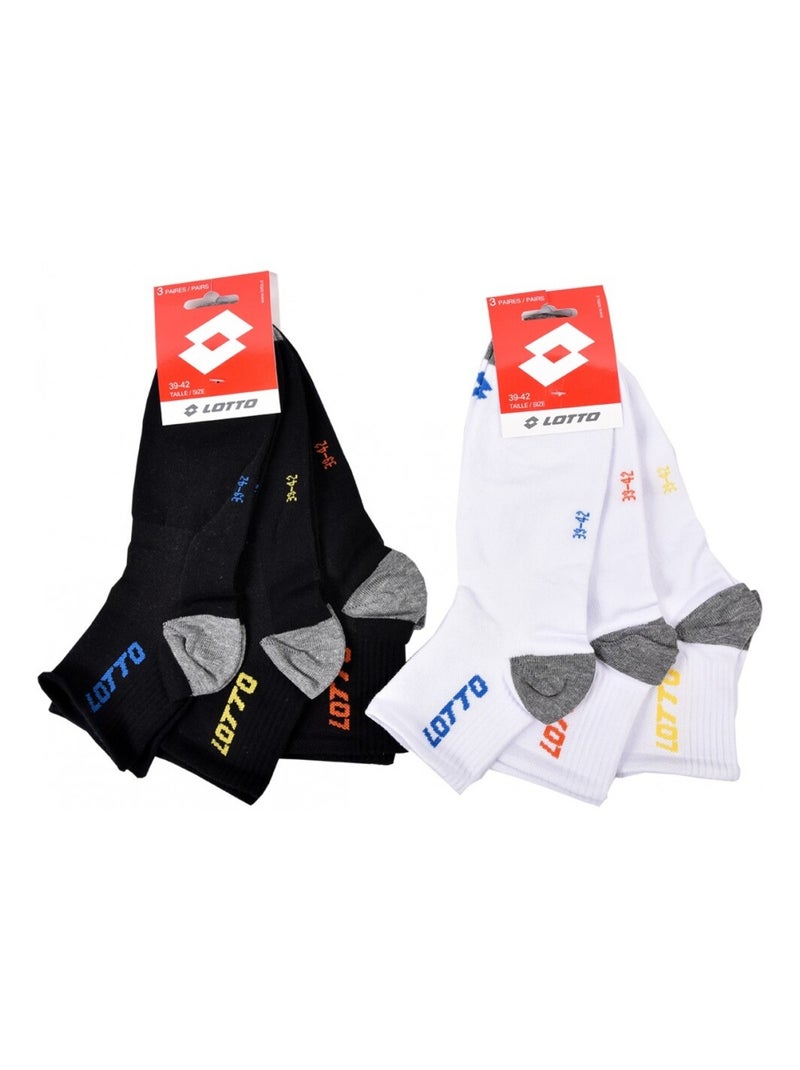 Herensokken lotto - set van 6 paar Zwart Multicolor Wit - Kiabi
