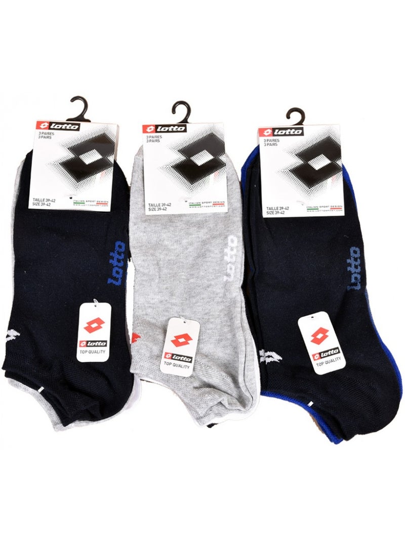 Herensokken LOTTO SNEAKER - Set van 9 paar Multicolor - Kiabi
