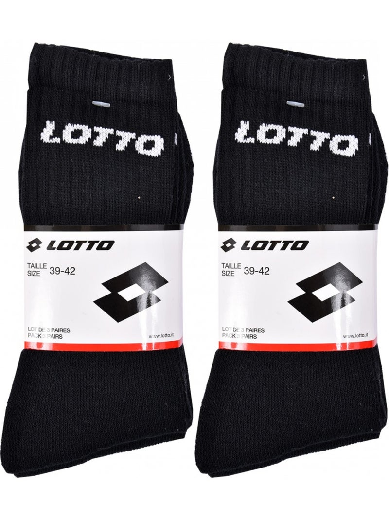 Herensokken LOTTO TENNIS - Set van 6 paar Zwart - Kiabi