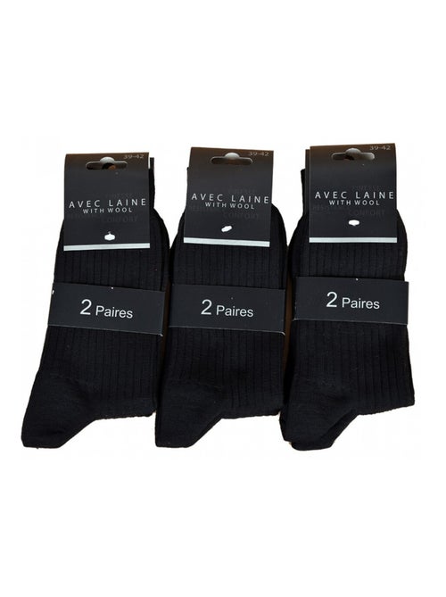 Herensokken met wol - set van 6 - comfort & warmte - Kiabi
