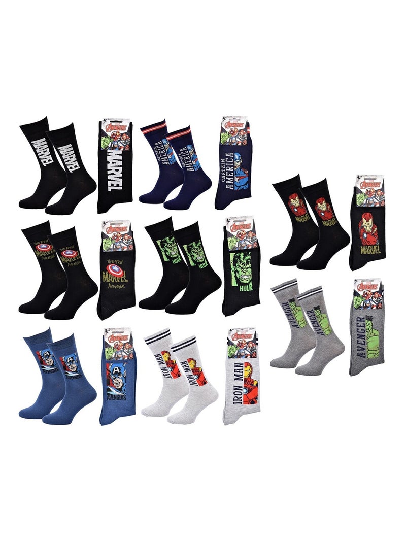 Herensokken set MARVEL AVENGERS 8 paar Zwart Multicolor Blauw - Kiabi