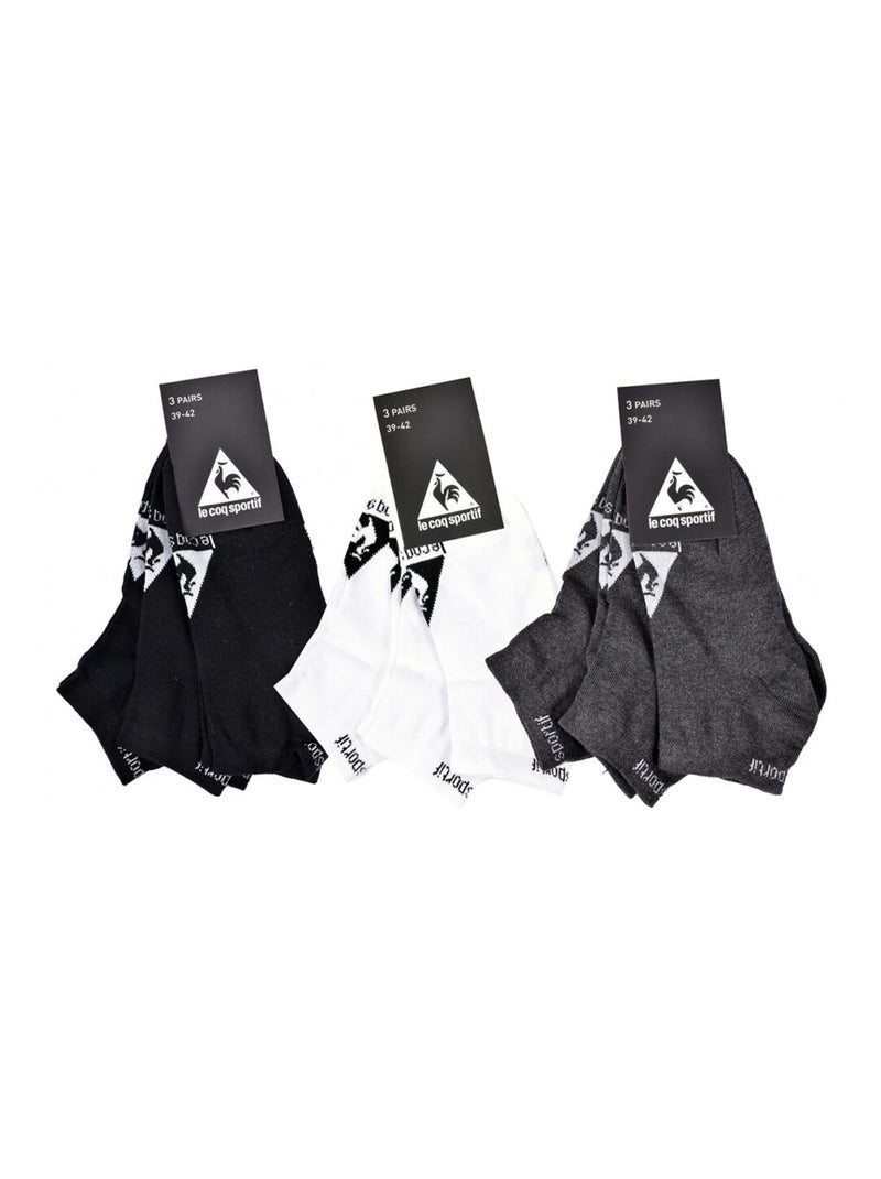 Herensokken sneaker le coq sportif - set van 9 Zwart Antracietgrijs Wit - Kiabi