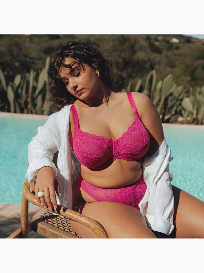 Hermine+ beha bedekkend petrol Fuchsia roze - Kiabi