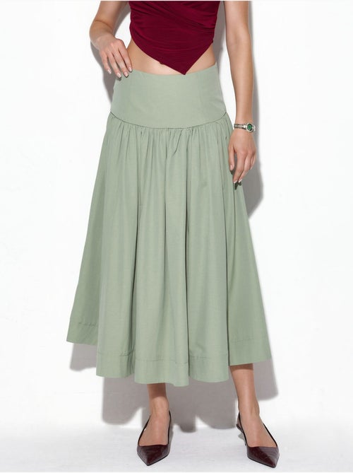 High-waist a-lijn midi-rok busem - Kiabi High-waist a-lijn midi-rok busem - Kiabi