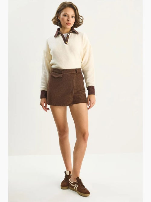 High waist aansluitende minishorts met zak lucci - Kiabi