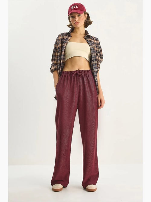 High-waist broek met wijde pijpen lucci - Kiabi High-waist broek met wijde pijpen lucci - Kiabi