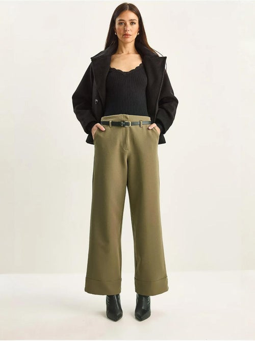 High-waist broek met wijde pijpen lucci - Kiabi High-waist broek met wijde pijpen lucci - Kiabi