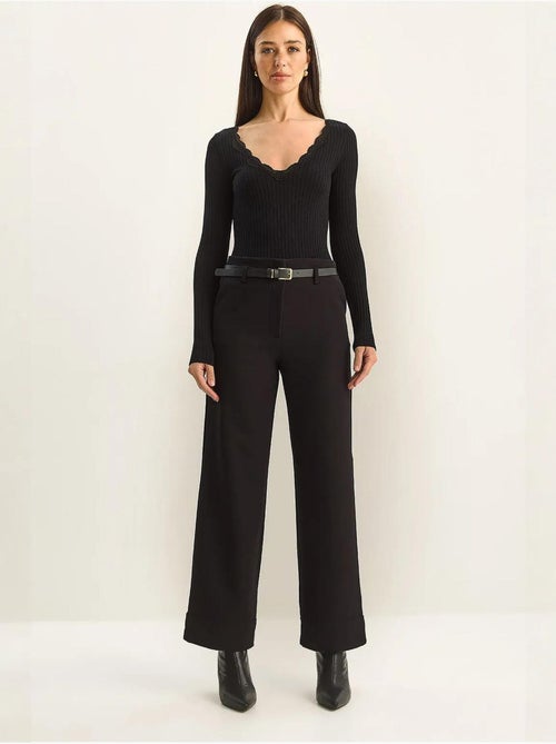 High-waist broek met wijde pijpen lucci - Kiabi High-waist broek met wijde pijpen lucci - Kiabi