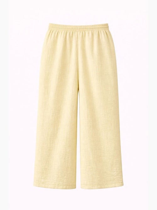 High waist broek van getextureerde mousselin mixray - Kiabi High waist broek van getextureerde mousselin mixray - Kiabi